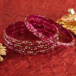 ZULKA Set Of 4 Crystal-Studded Bangles-picture-25