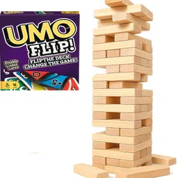 arovemic Combo 39 Pcs Jenga Wooden Block Stacking Game - Family Fun & Skill-Building-No1-picture-25