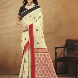 Anouk Ethnic Motifs Woven Design Khadi Saree-picture-35