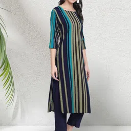 HERE&NOW Pack Of 2 Women Ethnic Motifs Printed Crepe Kurta image 3