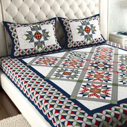 moonroof 244 TC Cotton Double Printed Fitted (Elastic) Bedsheet-picture-28