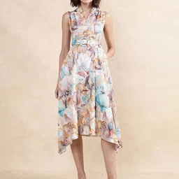 RAREISM Floral Print A-Line Midi Dress-picture-41