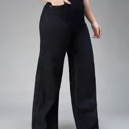 miss chase Women Relaxed Fit High Rise Black Jeans image 1