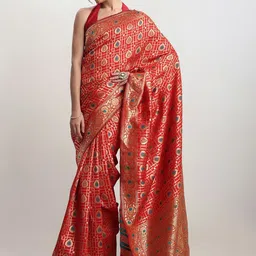 THREAD BOX Woven Design Zari Silk Blend Banarasi Saree-picture-27