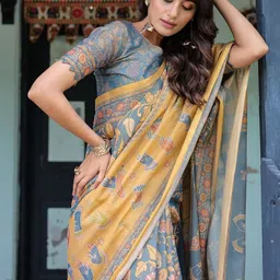 ALMAARI FASHION Ethnic Motifs Pure Cotton Jamdani Saree image 4
