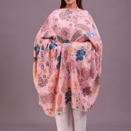 SWI Stylish Floral Aari Embroidered Thread Work Pashmina Pure Woollen Shawl-image-81
