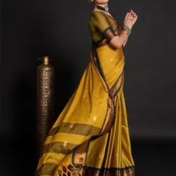 A S CREATION Woven Design Zari Pure Silk Kanjeevaram Saree image 5