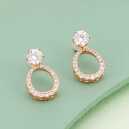 Kushal's Fashion Jewellery Rhodium-Plated Classic Zircon Drop Earrings-picture-16
