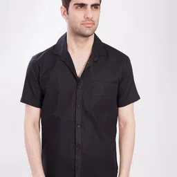 DIVISIVE Men Comfort Slim Fit Textured Cuban Collar Cotton Casual Shirt-image-41