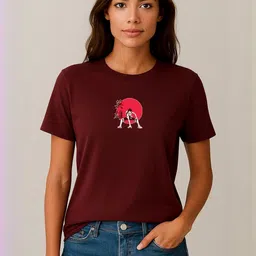 Anikmart Women Printed Pure Cotton T-shirt-image-70
