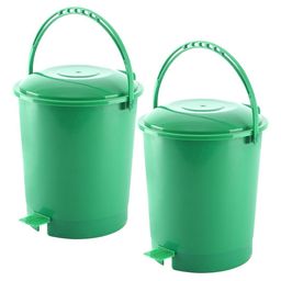 Kuber Industries 2-Pcs Green Pedal Dustbin10L Each-picture-11