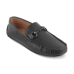 Tresmode Men Textured Leather Loafers-image-92