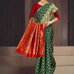 HANS ART AND CRAFT Ethnic Motifs Zari Art Silk Handloom Banarasi Saree image 3