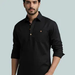 Vida Loca Shirt Collar Roll-Up Sleeves Short Kurta-picture-12