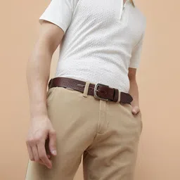 CODE by Lifestyle Men Textured Leather Belt image 3