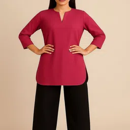 GAB V-Neck Pure Cotton Linen Top with Trousers Co-Ords-picture-23