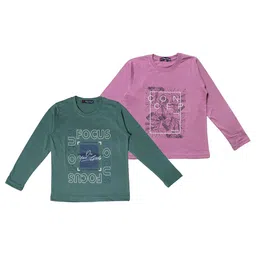 NeuVin Kids Pack of 2 Typography Printed Round Neck T-shirts-image-64