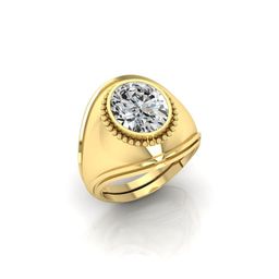 todani jems 7.25 Ratti Zircon Stone Certified Gemstone Gold Plated | Adjustable Ring With Lab Certificate-picture-2