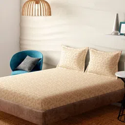 Portico Multicoloured Floral 300 TC Bedsheet with 2 Pillow Covers-picture-21