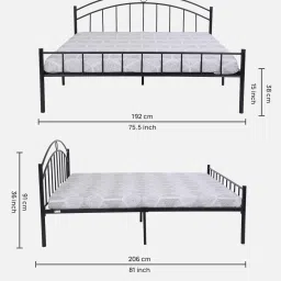 furniturekraft London Metal King Size Bed in Black Finish image 2