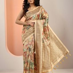 Libas Ethnic Motifs Print Woven Design Zari Saree-picture-38