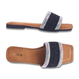 PEEK Women Embellished Open Toe Flats With Beaded image 5