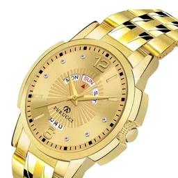 PERUCCI Men Dial & Bracelet Style Straps Analogue Watch P-440 GP Date Gold image 2