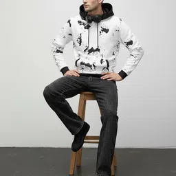 R.Code by The Roadster Life Co. Men Printed Hooded Sweatshirt image 2