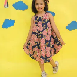 Sangria Girls Floral Printed Pure Cotton A-Line Maxi Dress-image-40