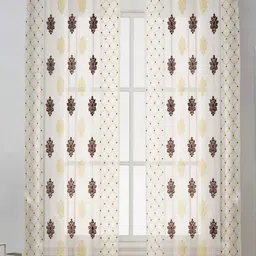 B' Decorlish Coffee Brown & White Ethnic Motifs Sheer Door Curtain-image-16