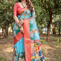MAHARANI COUTURE Ethnic Motifs Printed Tussar Silk Saree-picture-12