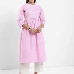 Vishudh Pink Floral Printed Straight Kurta-picture-35