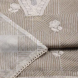 Meena Bazaar Geometric Printed Patchwork Pure Cotton Unstitched Dress Material image 5