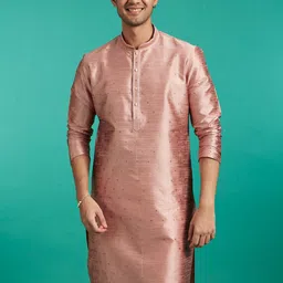 Diwas by Manyavar Geometric Woven Design Thread Work Mandarin Collar Straight Kurta image 3