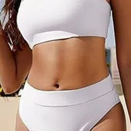 Night with Fun High-Waist Strapless Bandeau Bikini Set image 4