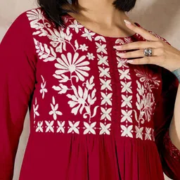 routes by all about you all about you Embellished Embroidered Peplum Top image 3