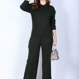 Numalo Winter Collection Self Design Round Neck Pure Wool Sweater With Trousers-picture-11