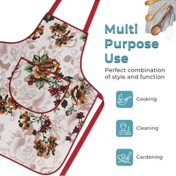 Aura 3-Pcs Red Printed Waterproof Apron With Front Pocket image 3