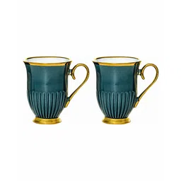 roxx Porcelain Coffee/Tea Gold Design Large Mug Set of 2pcs image 3