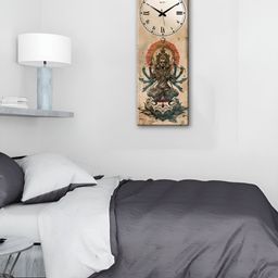 OLIVE TREE Brown & Grey Printed Wooden Contemporary Rectangle Shaped Wall Clock-picture-4