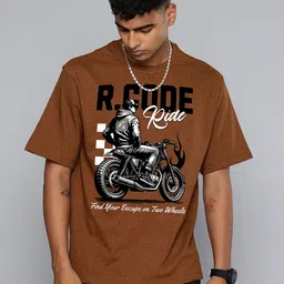 R.Code by The Roadster Life Co. Men Biker Printed Extended Sleeves T-shirt image 5
