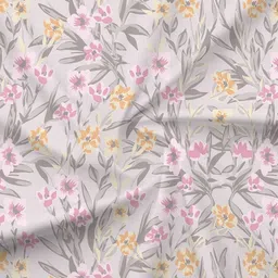 Layers BasicX Purple Printed Pure Cotton 120TC King Bedsheet & 2 Pillow Covers 107" x 107" image 2