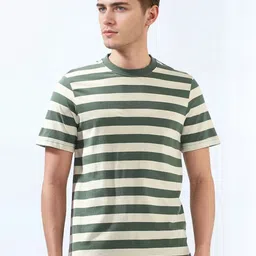 High Star Striped Printed Round Neck Pure Cotton T-shirt-picture-20