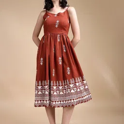 Kinjo Ethnic Motifs Print Fit & Flare Dress image 4