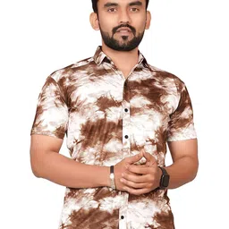 Metronaut Men Regular Fit Spread Collar Abstract Printed Elastane Casual Shirt-picture-36