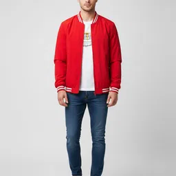Mast & Harbour Men Collarless Bomber Jacket-picture-31