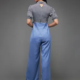 Miss Chase Checked Shirt Collar Short Sleeves Basic Jumpsuit With Waist Tie-Ups image 5