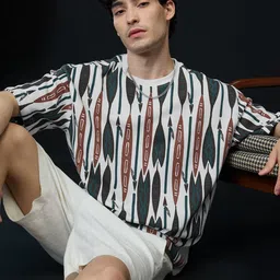 The Souled Store Graphic Printed Drop-Shoulder Sleeves Canyon Thread Oversized T-shirt-picture-10