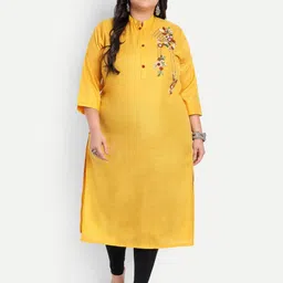 4u Fashion Women Yellow Blended Kurtas-picture-20