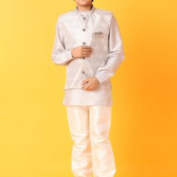 V-Mart Boys Ethnic Motifs Regular Pure Cotton Kurta with Pyjamas-picture-11